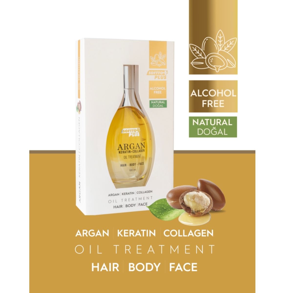 Arganöl + Keratin + Kollagen | Vielseitige Haar- & Hautpflege