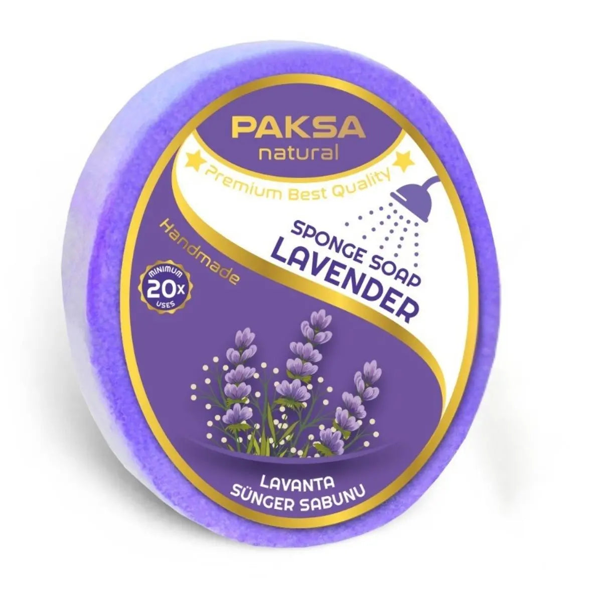 Handmade Lavender Sponge Soap – Natural Exfoliating & Moisturizing 130 g Cleopatraskincare