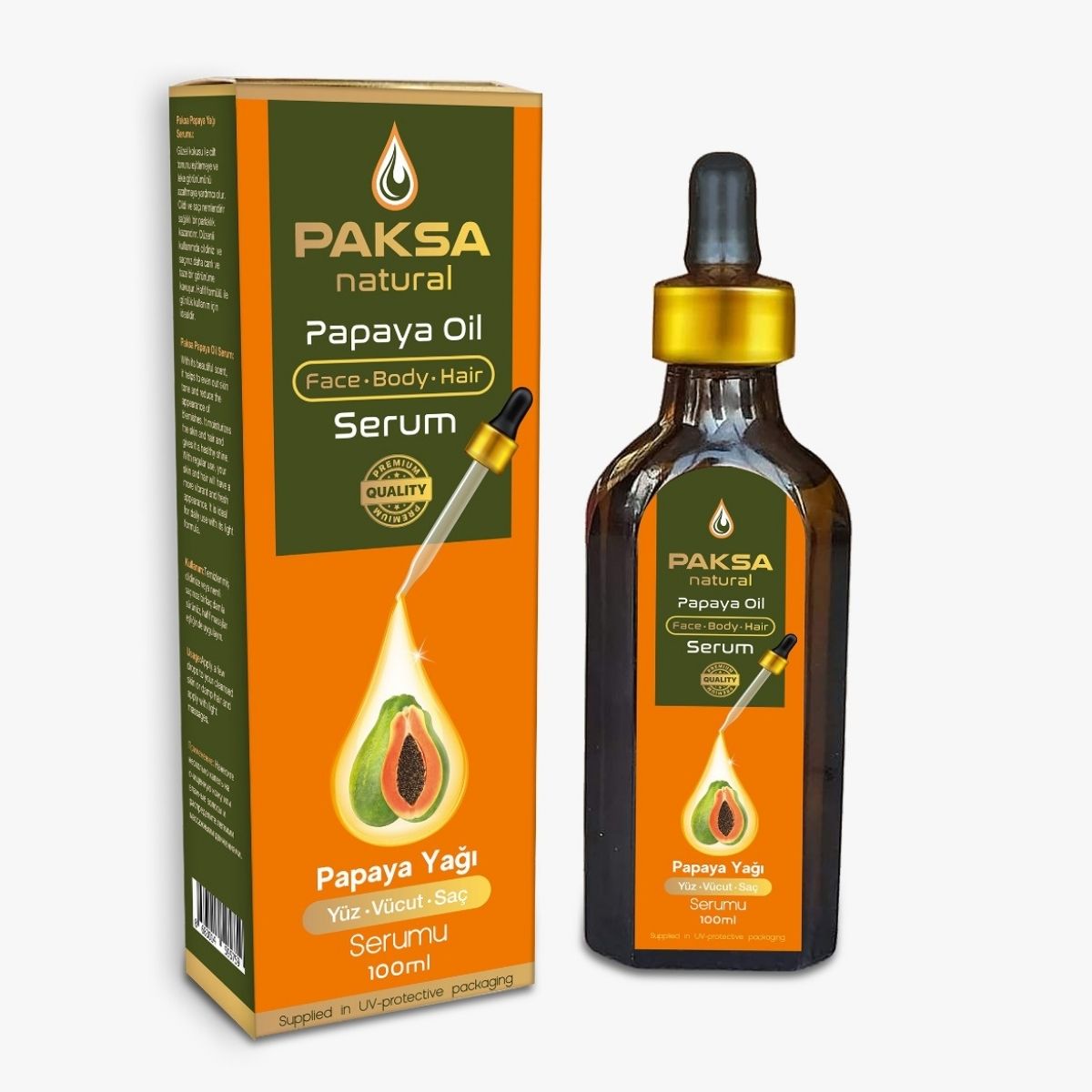 Papaya Oil Serum Bottle – 100ml Natural Glow Enhancer