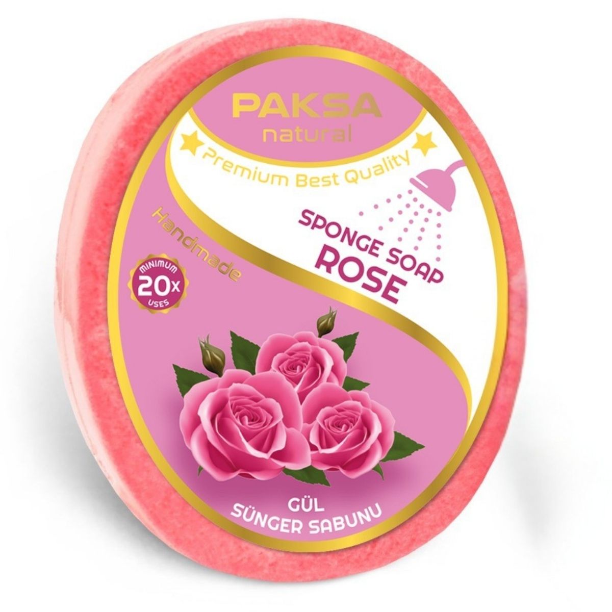 Handmade Rose Sponge Shower Soap 130 g Cleopatraskincare
