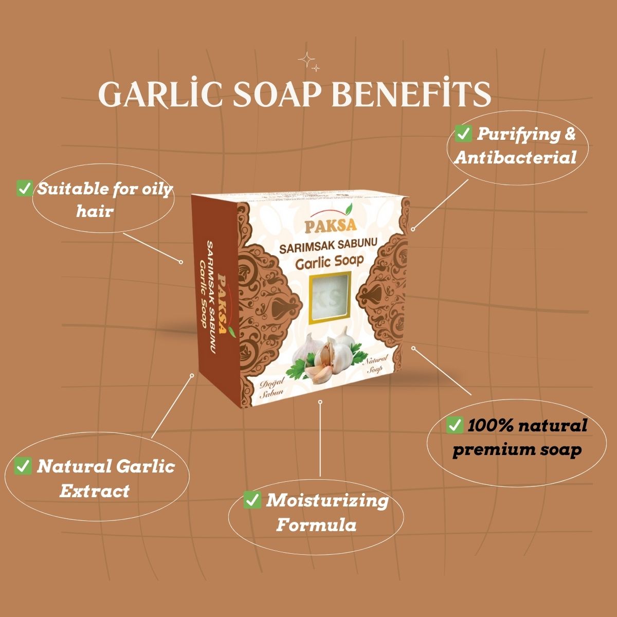 Garlic Soap - Natural Skin Care for Clearer, Healthier Skin 125 g Cleopatraskincare