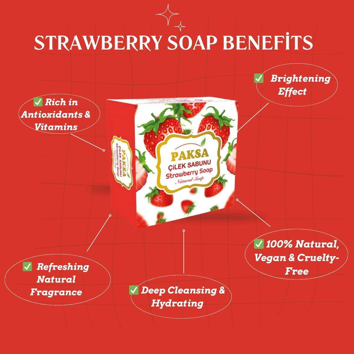 Natural Strawberry Soap – Hydrating & Glow-Boosting Skincare 125 g Cleopatraskincare