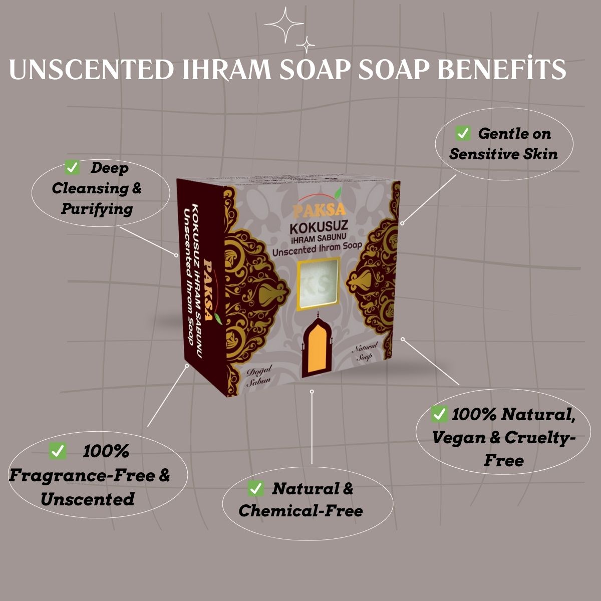 Fragrance-Free Ihram Soap – Pure & Natural Cleansing 125 g Cleopatraskincare