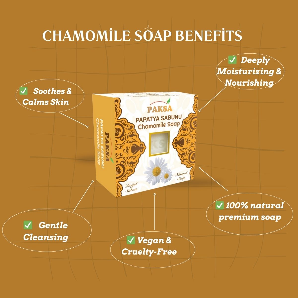 Chamomile Natural Soap – Soothing & Hydrating 125 g Cleopatraskincare