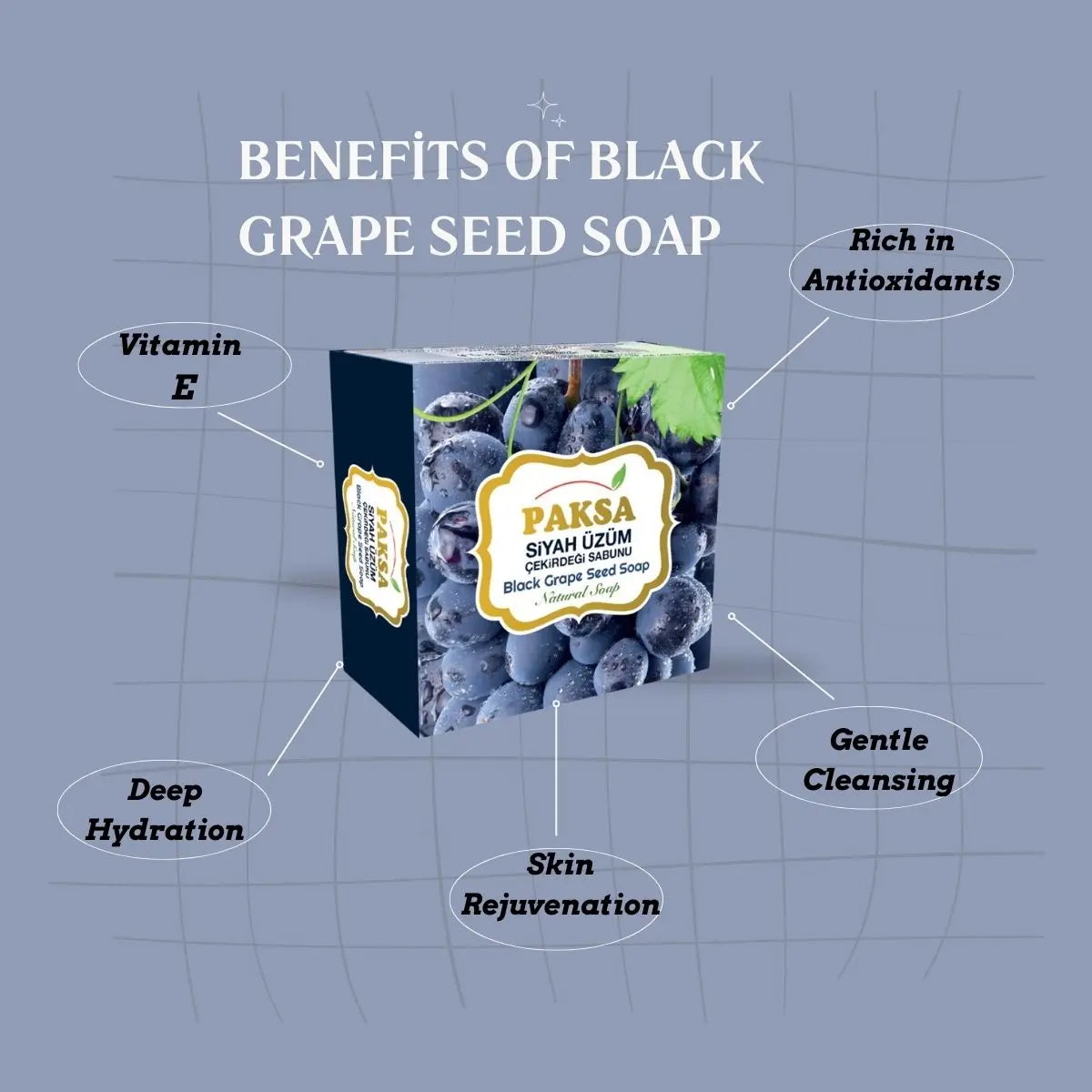 Natural Black Grape Seed Soap – Nourish & Revitalize Your Skin (125g) Cleopatraskincare