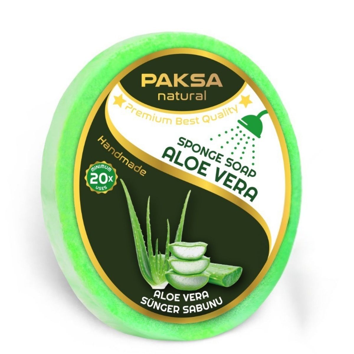 Handmade Aloe Vera Sponge Shower Soap 130 g Cleopatraskincare