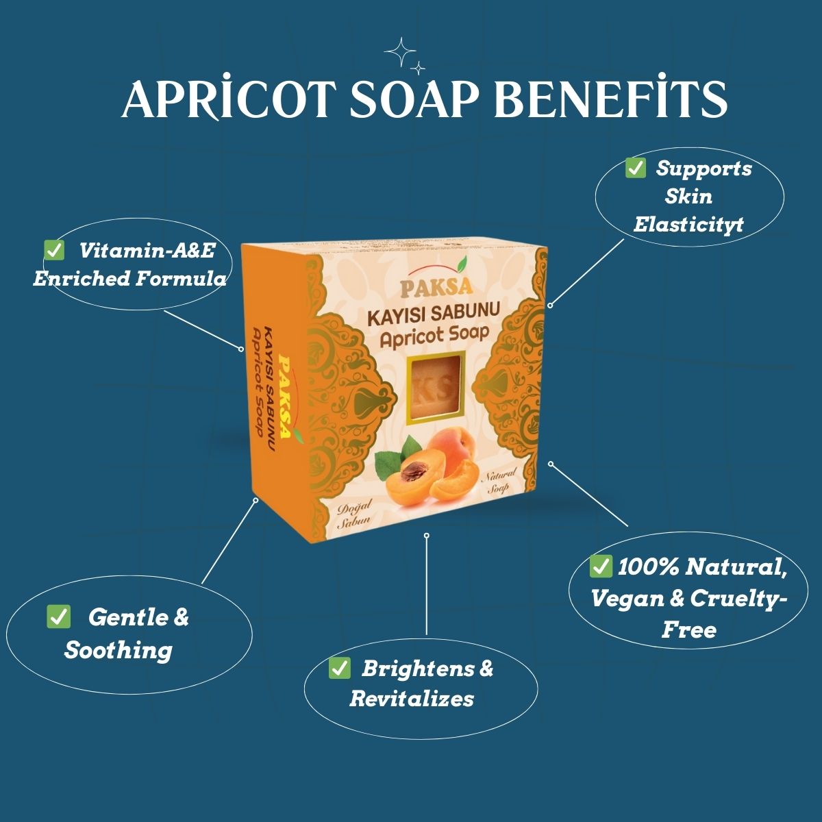 Natural Apricot Soap – Hydrating & Revitalizing Skincare 125 g Cleopatraskincare