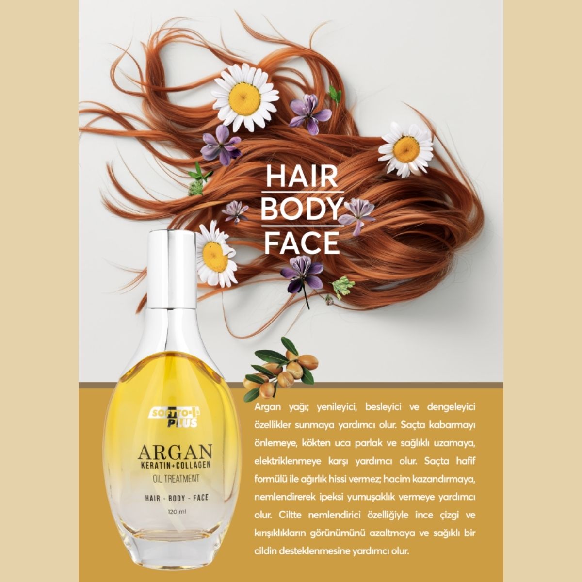 Argan Oil + Keratin + Collagen | Multi-Purpose Hair Serum