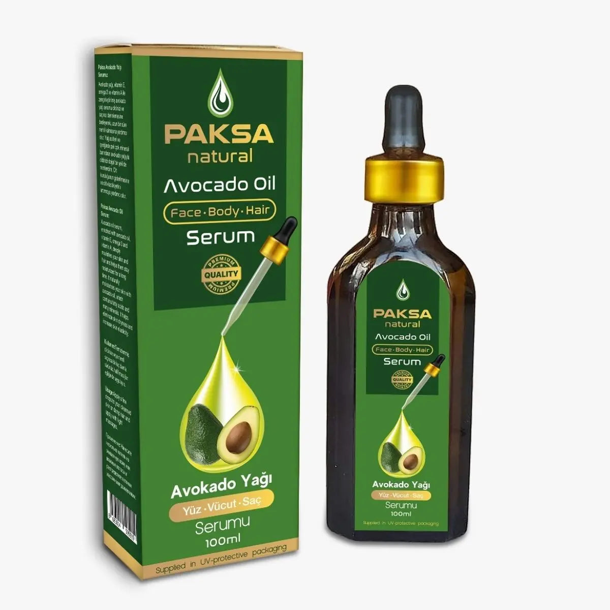 Paksa Avocado Oil Serum for Face, Hair, Body and Hands – 100% Cold-Pressed Natural Avocado Oil