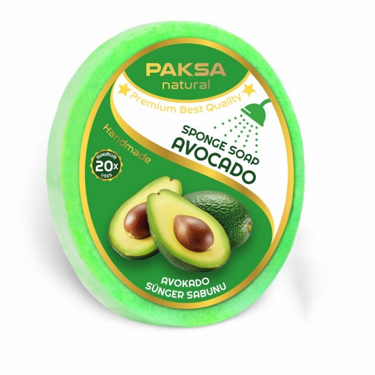 Handmade Avocado Sponge Shower Soap 130 g Cleopatraskincare