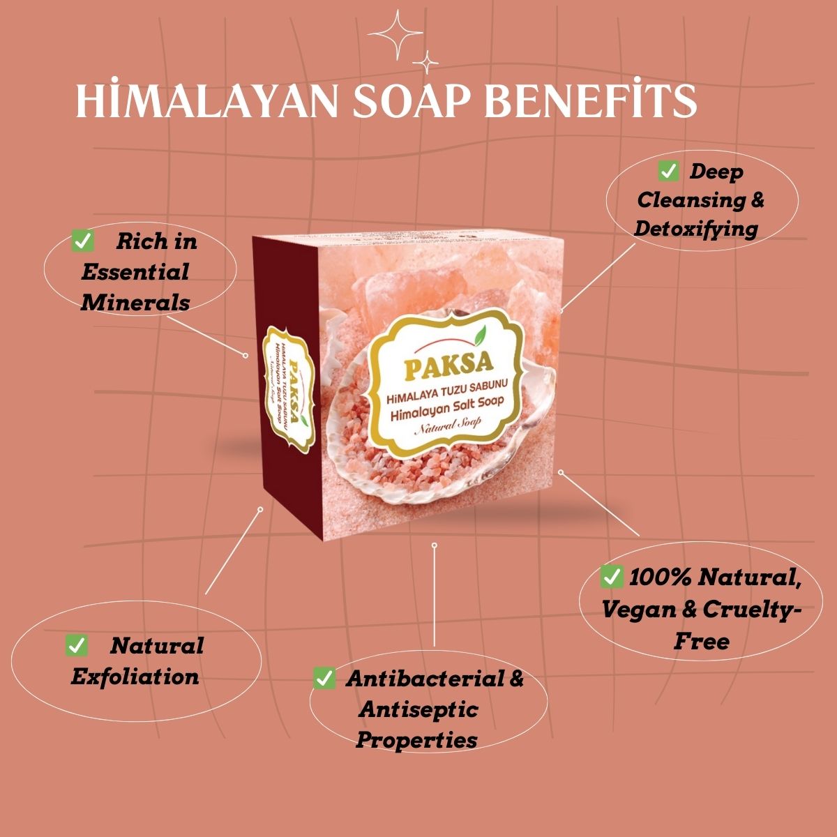 Natural Himalayan Salt Soap – Mineral-Rich Cleansing 125 g Cleopatraskincare