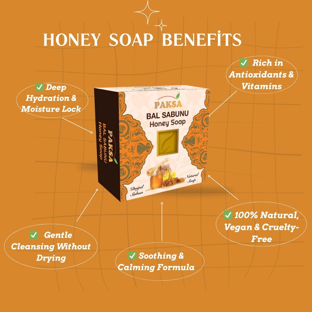 Natural Honey Soap – Deep Hydration & Skin Nourishment 125 g