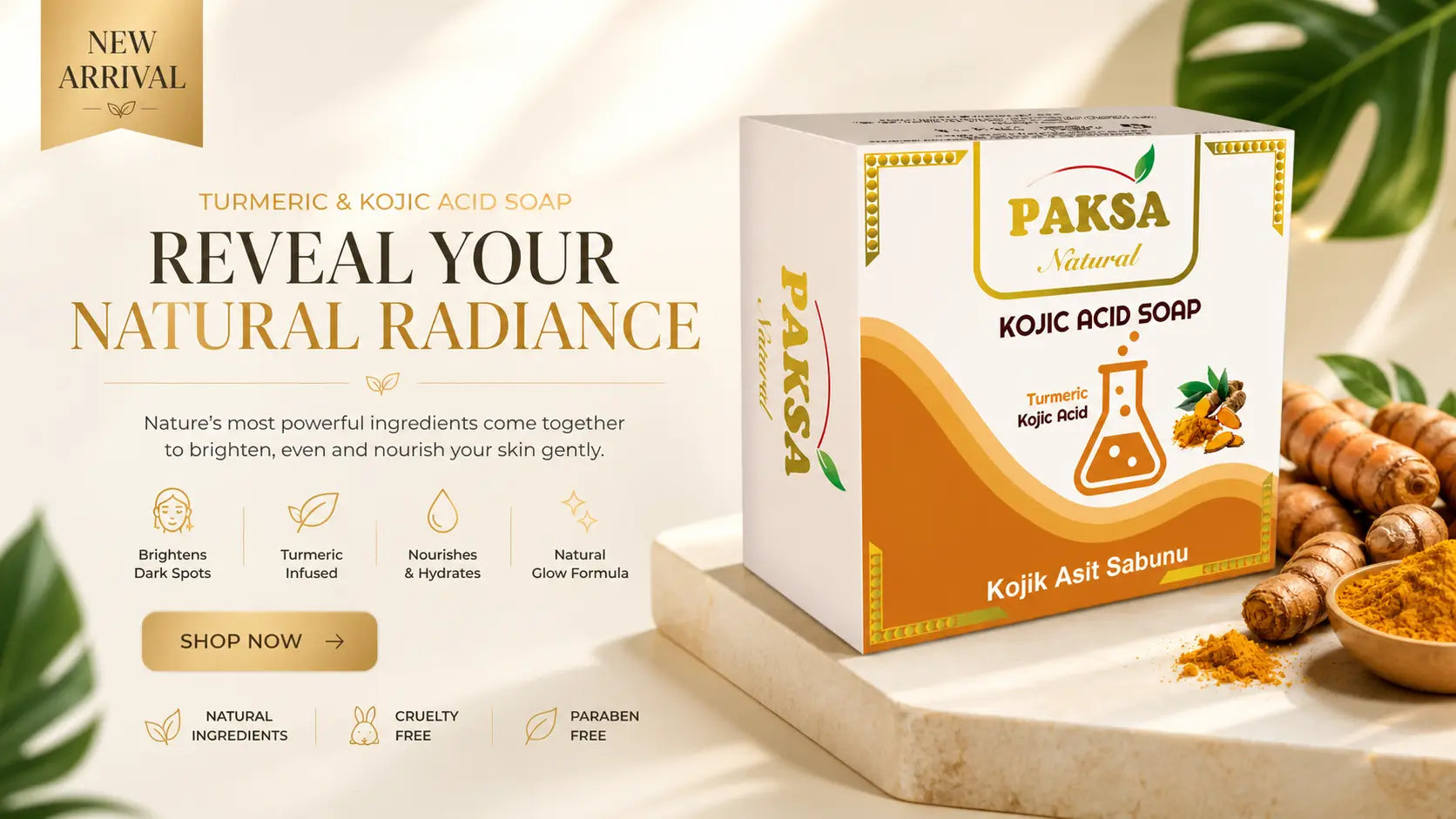 Natural kojic acid soap bar for dark spots, acne scars, hyperpigmentation and brighter glowing skin