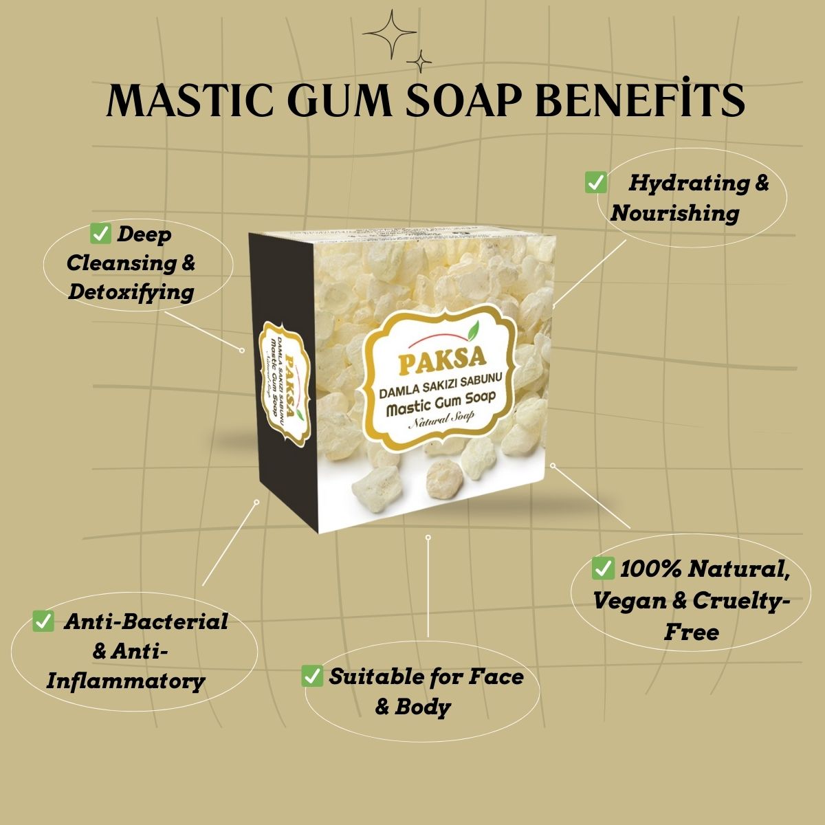Natural Mastic Gum Soap – Deep Cleansing & Nourishing Skincare 125 g Cleopatraskincare