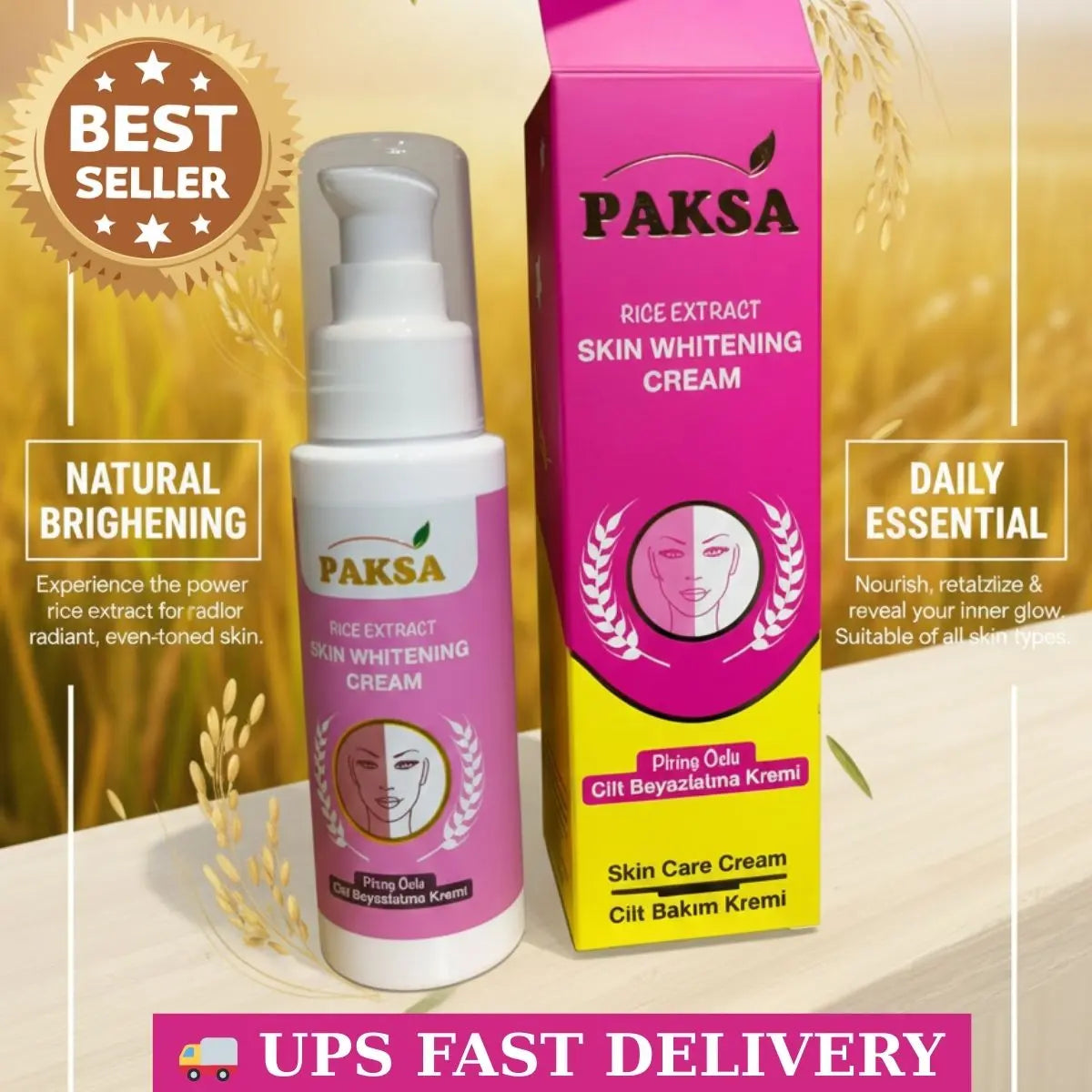 Paksa Rice Extract Skin Whitening Cream for bright and even skin tone