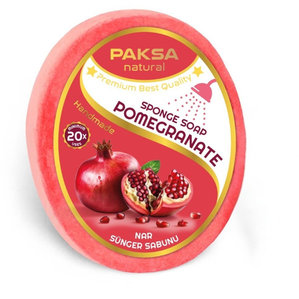 Handmade Pomegranate Sponge Shower Soap 130 g Cleopatraskincare