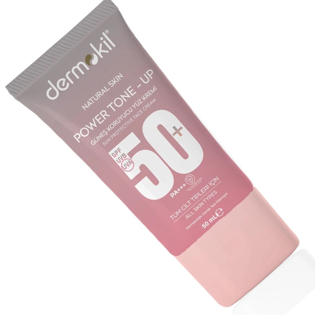 Power Tone-Up Sunscreen Face Cream SPF 50+ with brightening and UV protection, lightweight and water-resistant sun care for glowing skin.
