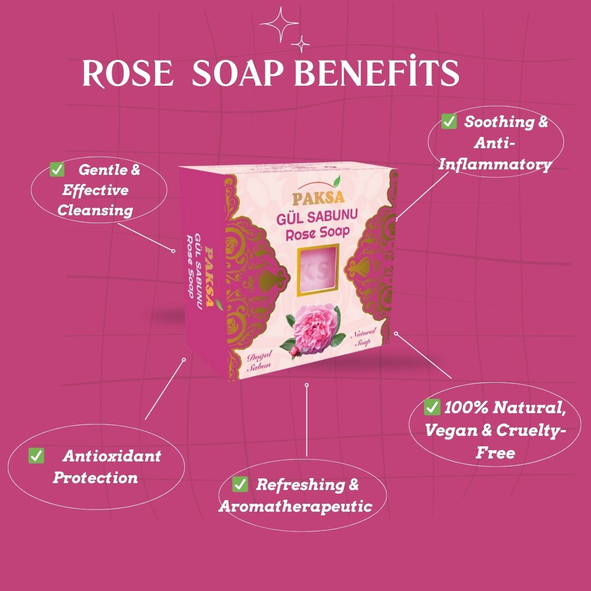 Natural Rose Soap – Gentle Cleansing & Hydration 125 g Cleopatraskincare