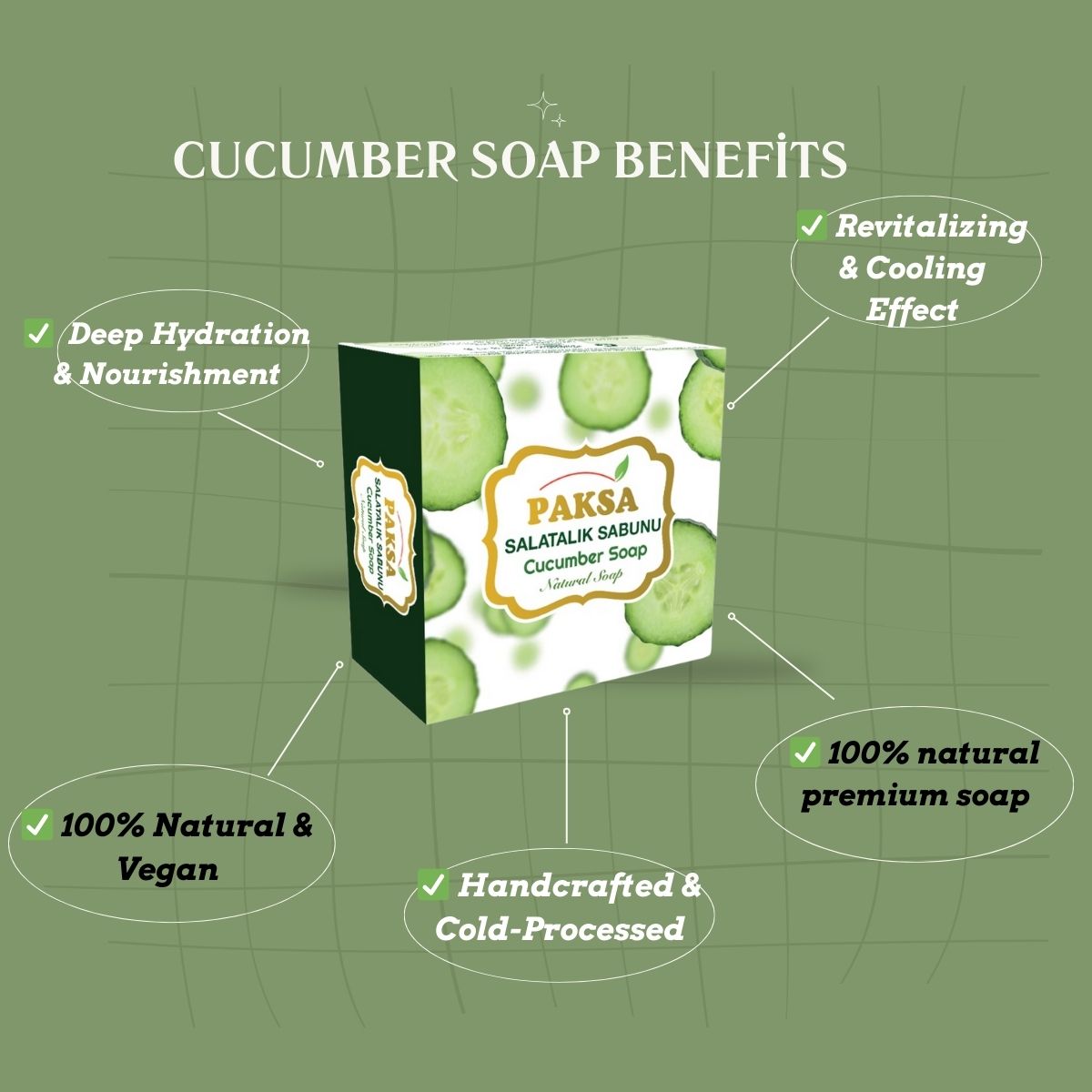 Cucumber Natural Soap – Hydrating & Refreshing 125 g
