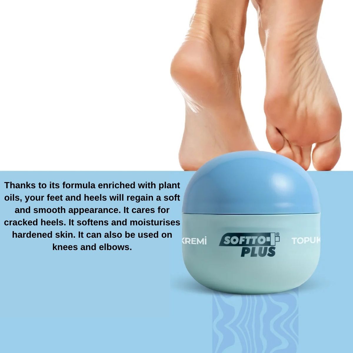 Softto Plus Heel Crack and Foot Repair Cream 100ml – Moisturizing Natural Oil Formula