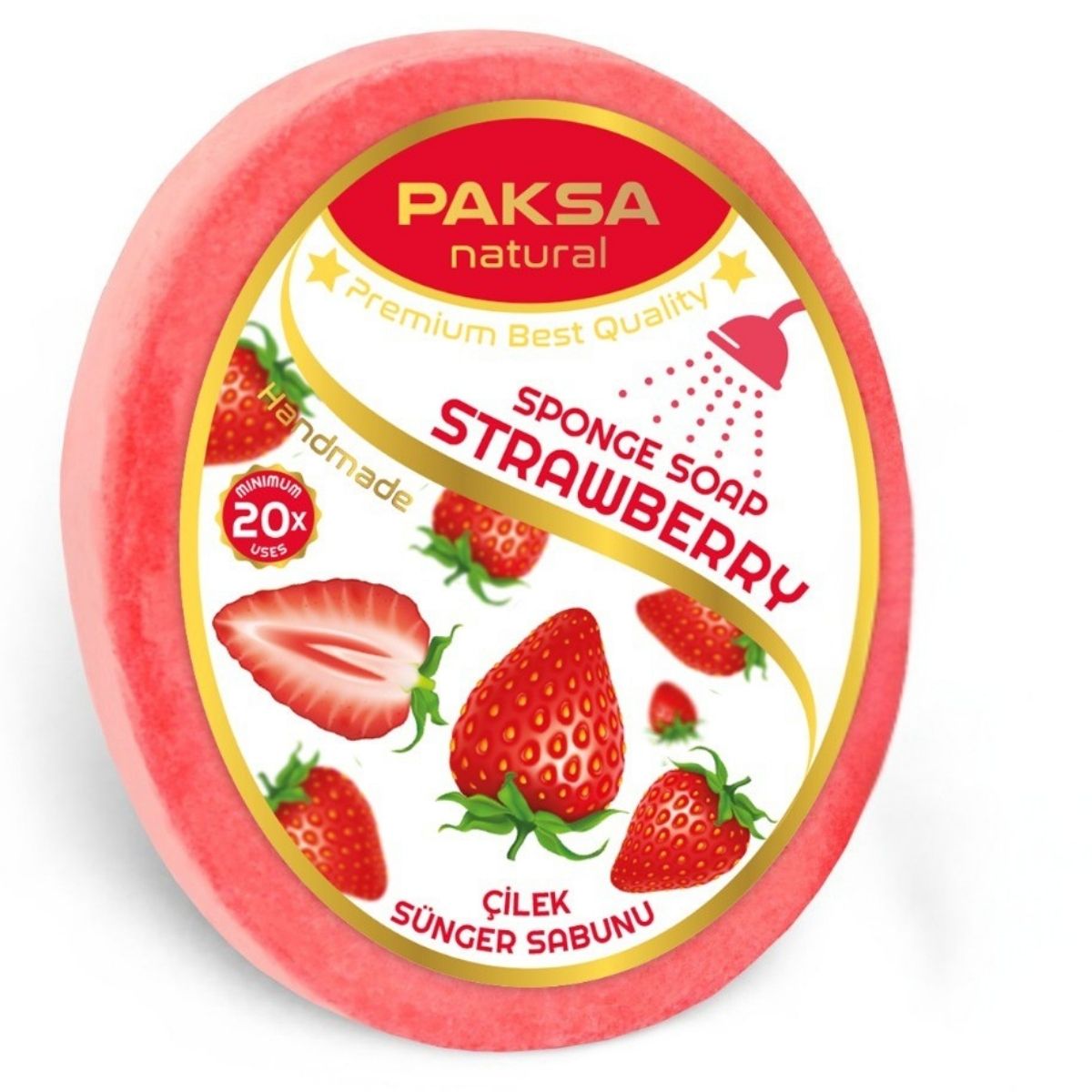 Handmade Strawberry Sponge Shower Soap 130 g Cleopatraskincare