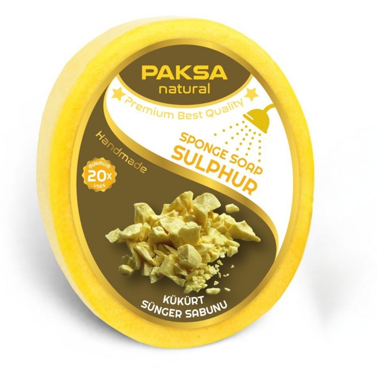 Handmade Sulphur Sponge Shower Soap 130 g Cleopatraskincare