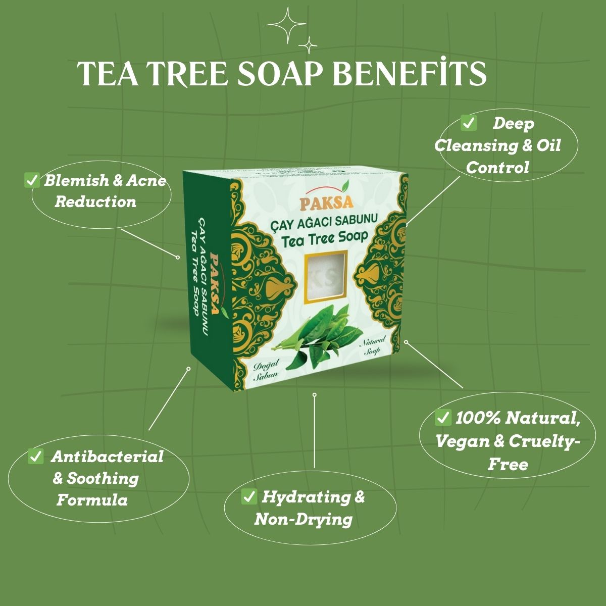 Tea Tree Oil Soap – Purifying & Blemish-Control Skincare 125 g Cleopatraskincare