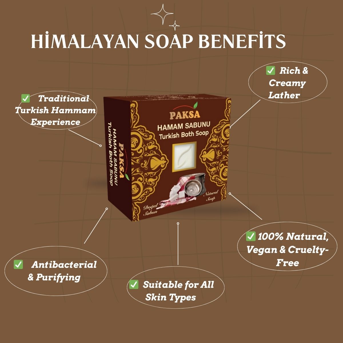 Paksa Natural Turkish Hammam Soap 125 g