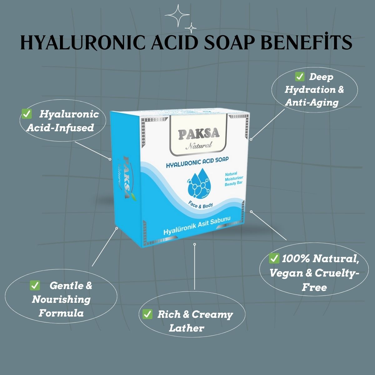 Natural Hyaluronic Acid Soap – Deep Hydration & Radiant Skin 125 g