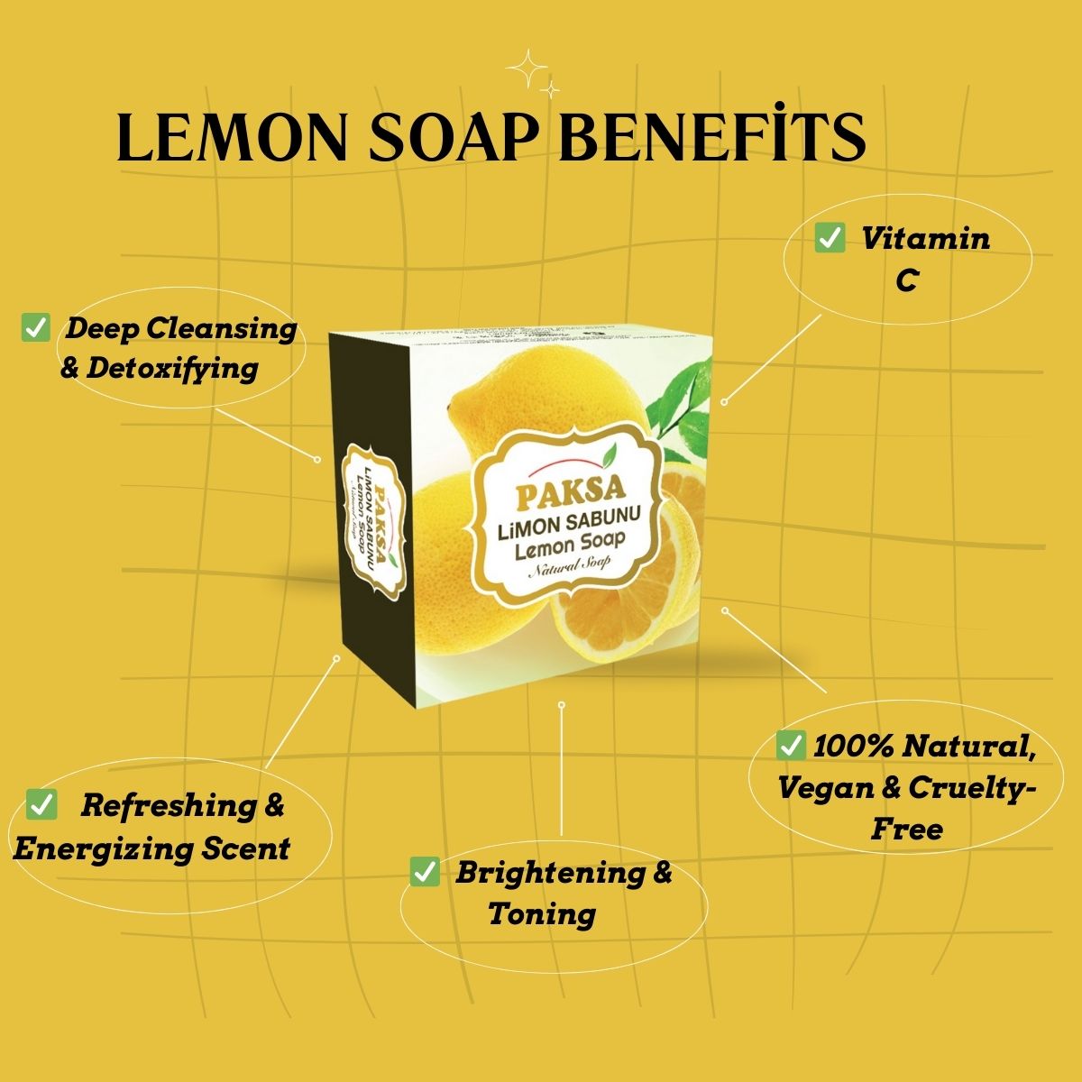Natural Lemon Soap - Refreshing, Brightening 125 g