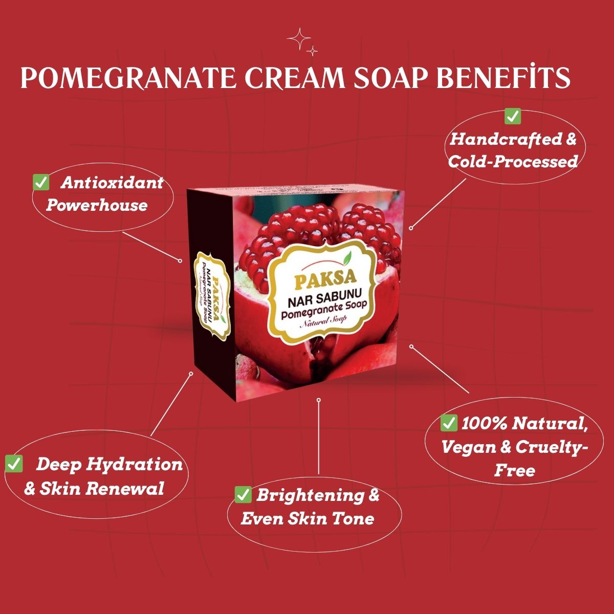 Pomegranate Natural Soap – Antioxidant-Rich, Hydrating 125 g