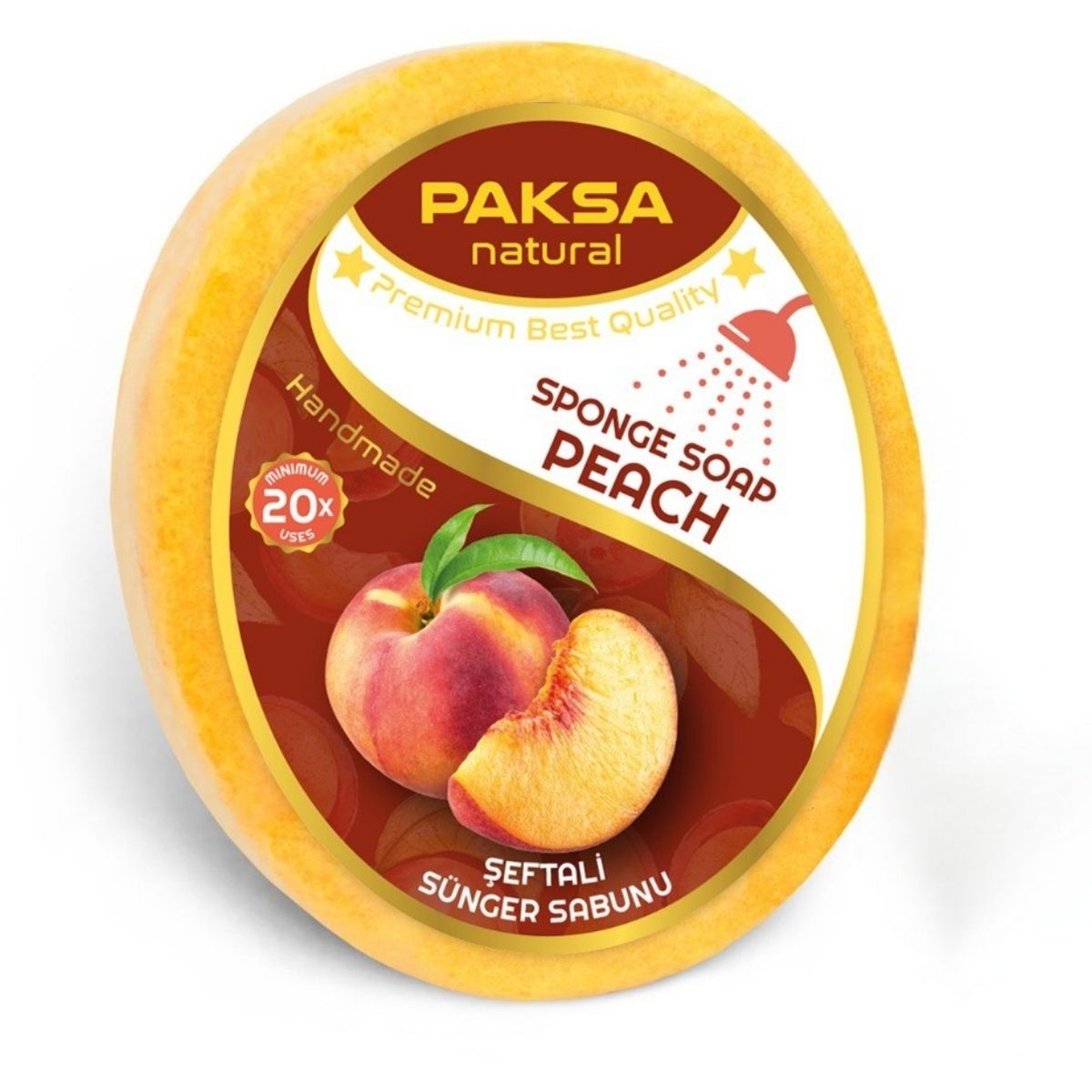 Handmade Peach Sponge Shower Soap 130 g Cleopatraskincare
