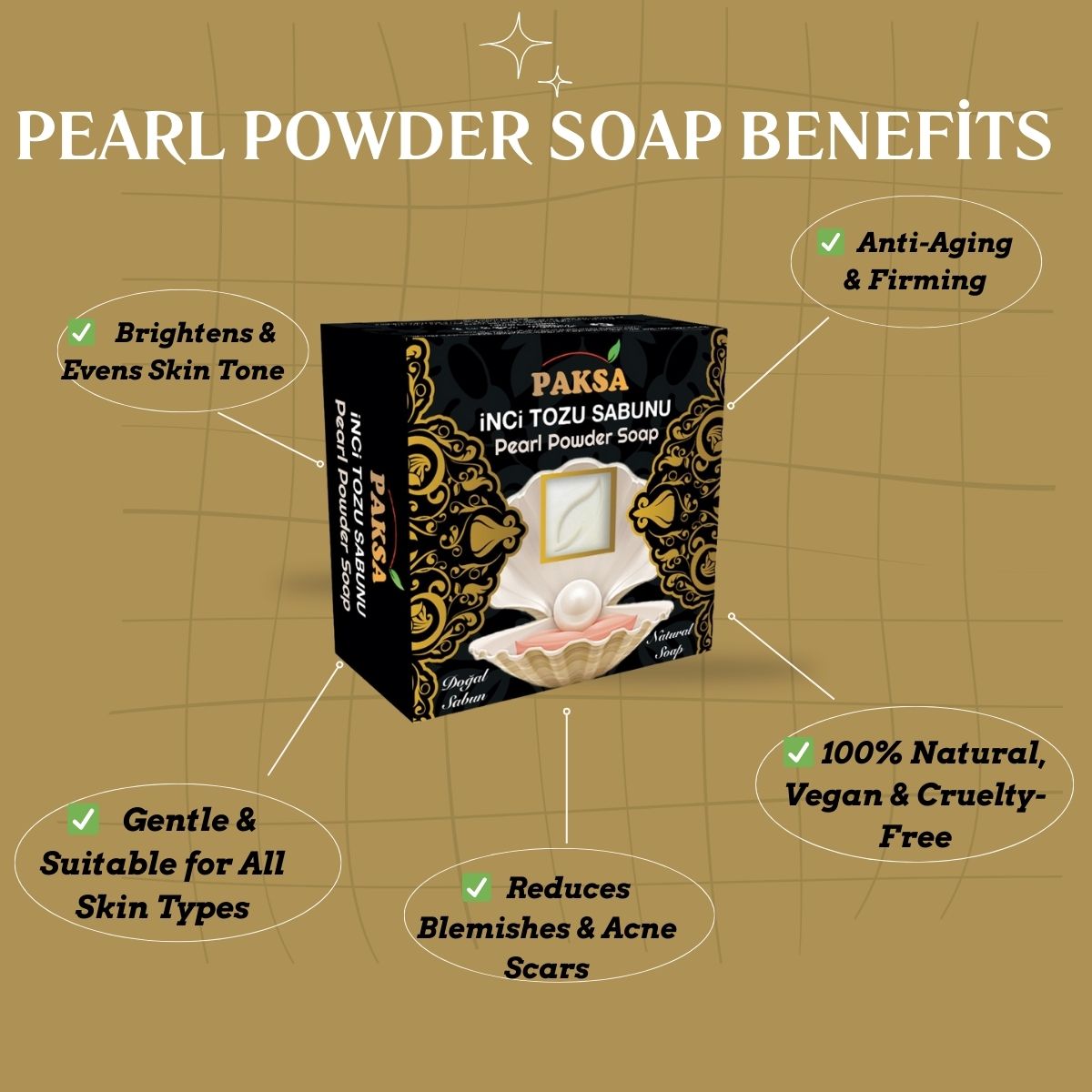 Natural Pearl Powder Soap – Brightening & Rejuvenating Skincare 125 g