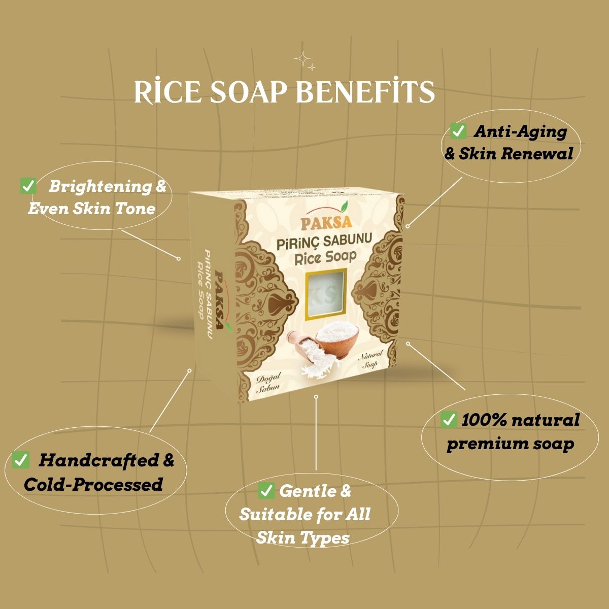 Rice Natural Soap – Brightening & Nourishing 125 g