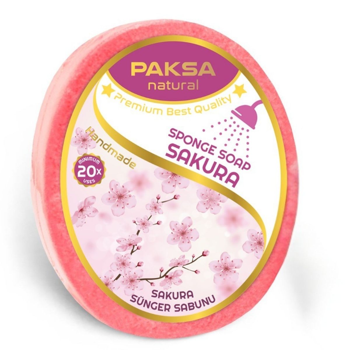Handmade Sakura Sponge Shower Soap 130 g Cleopatraskincare