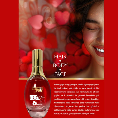 Softto Plus Love Oil for Hair and Skin Care 120ml – Natural Nourishing Oil

