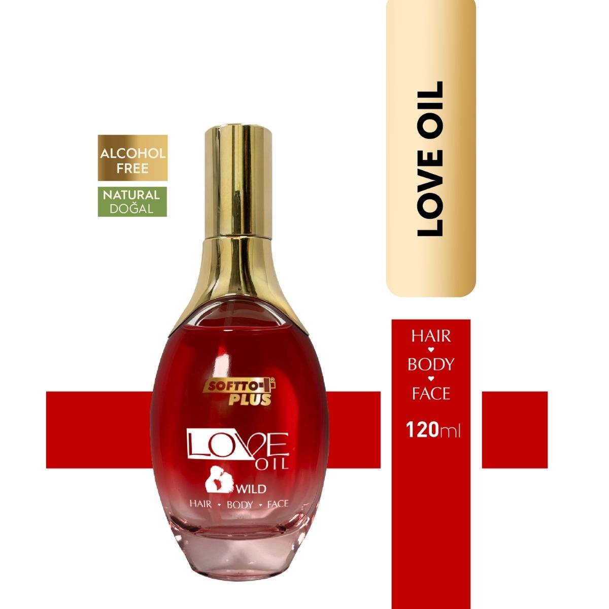 Softto Plus Love Oil for Hair and Skin Care 120ml – Natural Nourishing Oil
